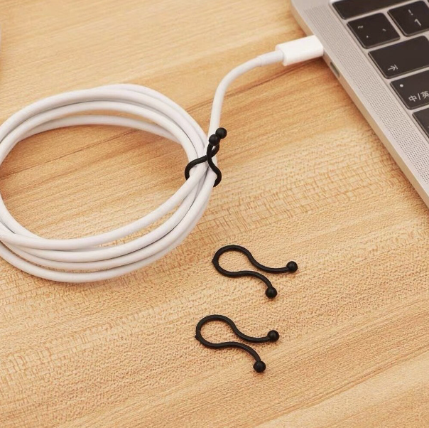 30 pieces black Japanese style wire organizer buckle phone cord wire harness charging cord storage organizer clip desktop organizer wire storage wire organizer buckle desk and wire storage