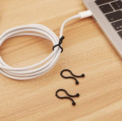 30 pieces black Japanese style wire organizer buckle phone cord wire harness charging cord storage organizer clip desktop organizer wire storage wire organizer buckle desk and wire storage