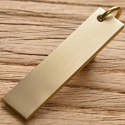 黄铜金属直尺子学生文具黄铜钥匙扣挂件号码牌拉尺软尺