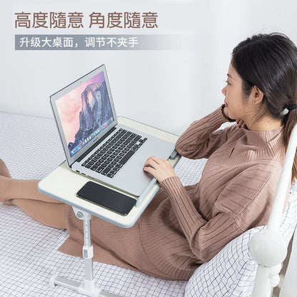 Mahogany color multifunctional bed laptop folding table bedroom student dormitory study table lazy table adjustable lifting study table and chair