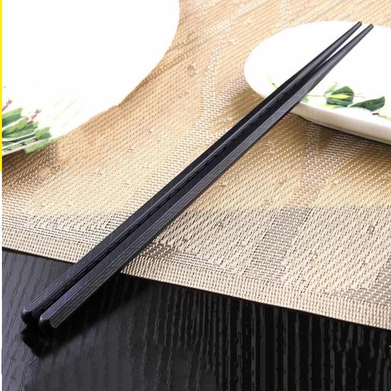 10 pairs of Japanese hexagonal chopsticks for home use, hotel chopsticks, sushi cooking, pointed chopsticks, non-slip restaurant chopsticks, chopstick holder