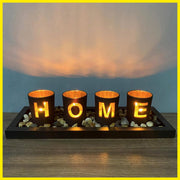 Glass decorative candle holder - HOME combination
