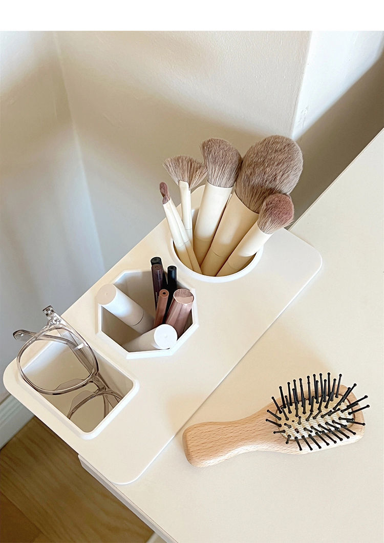 Deskside adhesive makeup brush storage style simple stationery wall hanging student multi-functional desk pen holder