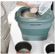 可折叠米桶, 谷物储粮桶, 厨房可折叠的密封食品储藏器储物篮