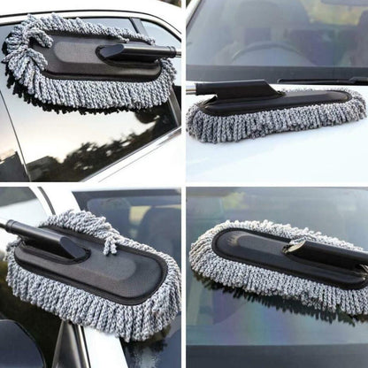 Blue telescopic nanofiber wax mop dust removal car duster car mop car brush car cleaning tools car supplies