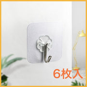 6-Pack - Transparent Square Bathroom Waterproof Hooks, Towel Hooks, Traceless Adhesive Hooks, Wall-Mounted Storage for Bathroom/Kitchen, No-Drill Shower/Toilet Towel Rack, Strong Traceless Transparent Adhesive Wall Stickers - 10KG Load-Bearing Hooks