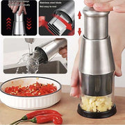 Manual garlic cutter, stainless steel, all-steel, hand-operated garlic press, hand-pressed garlic cutter, household garlic mashed artifact, garlic press, potato press