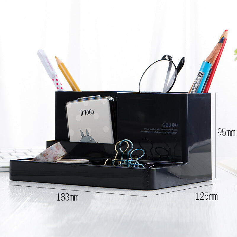 多功能筆筒收納盒 筆座筆插書擋一體簡約創意時尚 白色 儲物盒