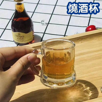 出貨迷你啤酒杯 烈酒杯 燒酒杯 派對杯 迷你杯 玻璃小酒杯 一口酒杯 一口杯 shot杯 把手啤酒杯 韓國迷你帶把燒酒杯烈酒杯 shot glass 43把杯 一口杯