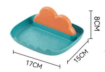 日式多功能煲盖架汤勺垫搁物搁勺置物器打蛋器架多功能防烫架整理架锅铲置物架耐热防滑沥油餐具垫厨具- 浅绿色橙色云朵煲的煲盖
