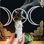 [USA] White Sage Smoked Crystal Purifies and Removes Negative Energy (4")