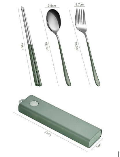 Three-piece 304 stainless steel tableware set, environmentally friendly, durable and safe material, heat-resistant and high-temperature sterilization