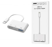 適用於iPhone typec三合一多功能SD/TF卡讀卡機-Type-C轉SD卡/TFmicrosd/USB3.0讀卡器