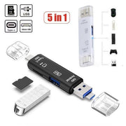 White 5-in-1 OTG card reader USB 2.0 Type-c card reader mobile phone adapter multi-function card reader