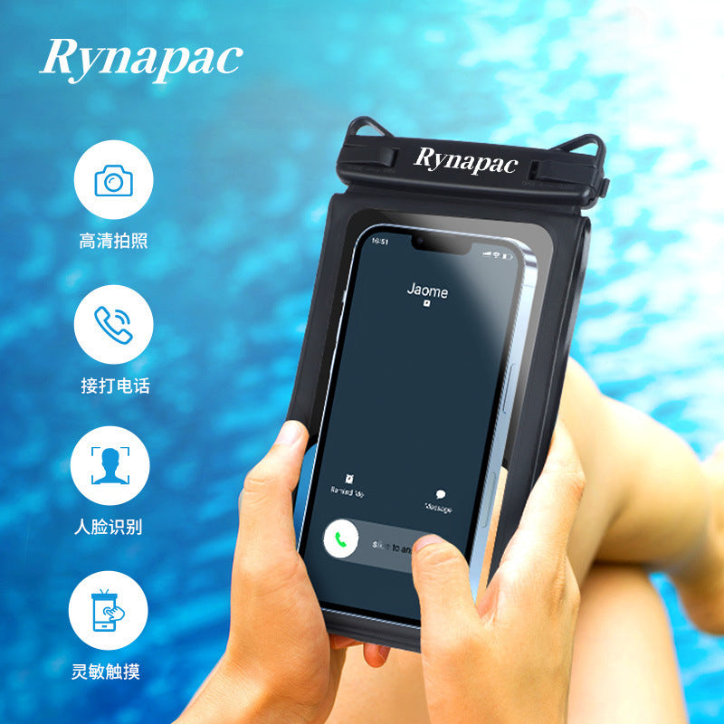 IPX8 dual capacity mobile phone waterproof bag large capacity waterproof mobile phone bag diving waterproof bag black