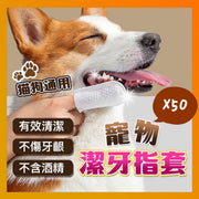 50 Pet Dental Finger Wipes (Box/50-piece set) - Cat Dental Care, Dog Dental Care, Pet Dental Care, Teeth Cleaning, Pet Tooth Cleaning, Pet Toothbrush Finger Wipes, Pet Toothbrush, Cat and Dog Dental Care, Oral Care Food