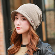 [Khaki] Korean style two-color versatile cotton hood