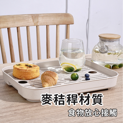 Multi-functional drain tray Multi-functional double-layer drain tray Plastic rectangular storage tray Kitchen tray Household fruit tray Tea tray Multi-purpose drain tray Nordic style drain tray