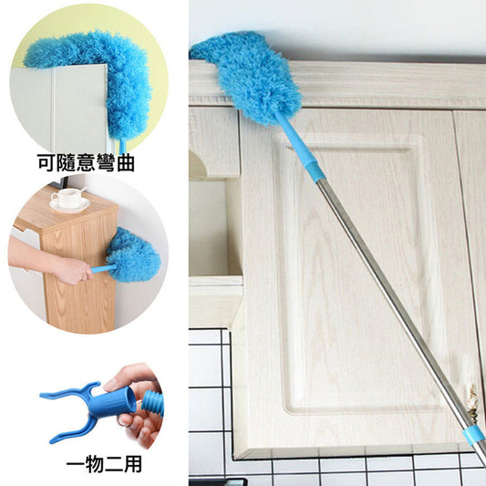 [Set of three pieces] Multifunctional retractable electrostatic dust removal brush suitable for cleaning in any position. Electrostatic adsorption does not raise dust dust removal brush.