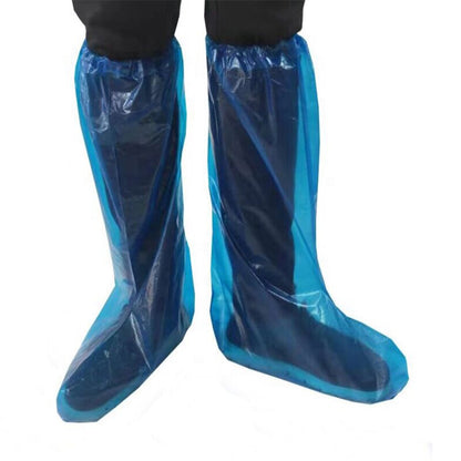 5 pairs of disposable high-top rain boots covers (blue)