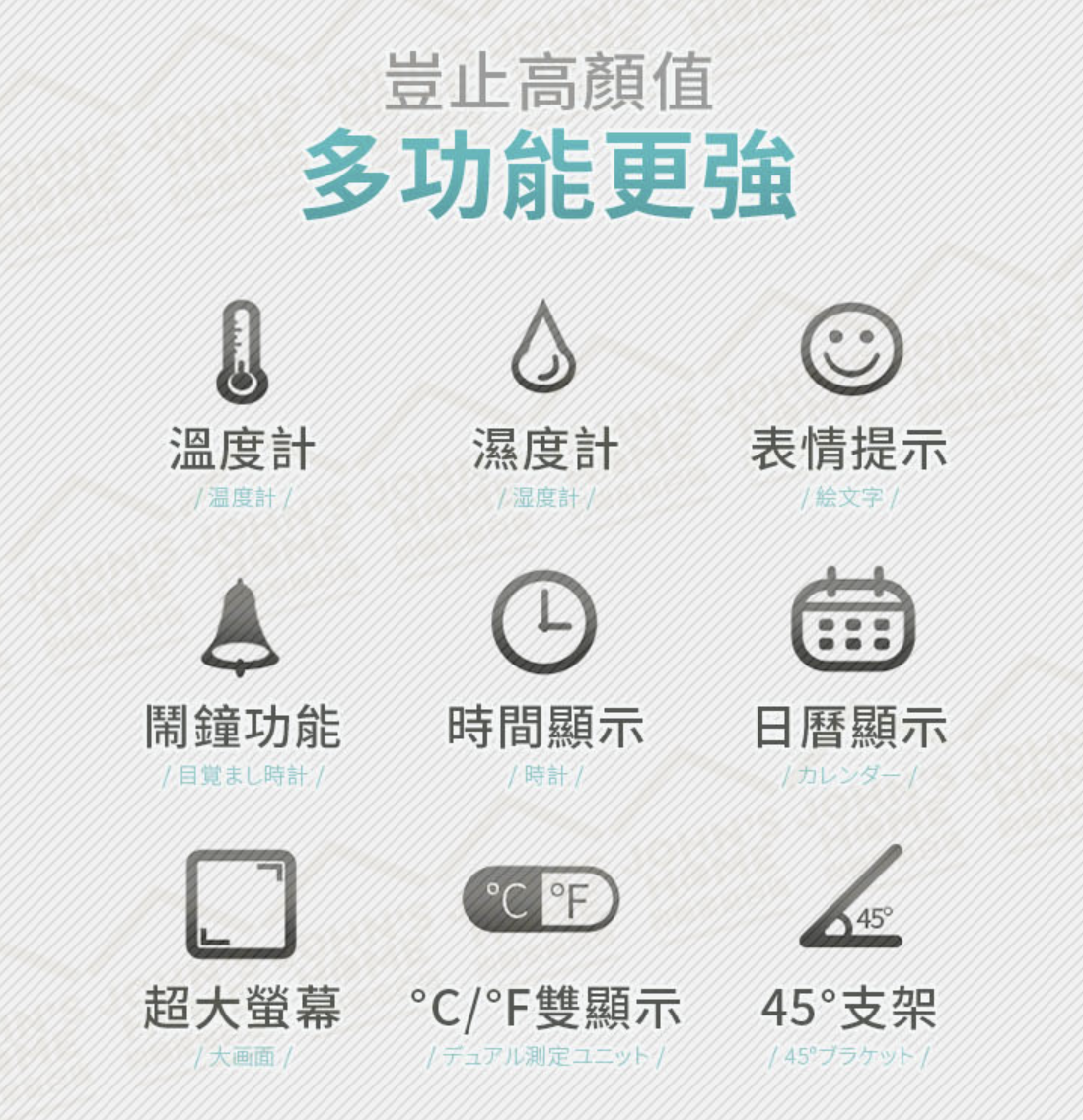 多功能溫濕度萬年曆鬧鐘 智能款 測量精準 溫度計 溼度計 時鐘 電子鐘 電子鐘