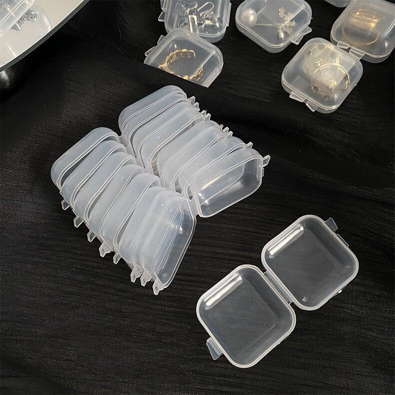 20 pieces - mini storage box [transparent white] portable jewelry box / parts storage box / medicine box storage box