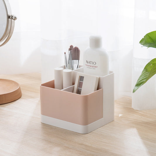 Creative multifunctional compartmented cosmetics and stationery organizer box for home office desktop storage box