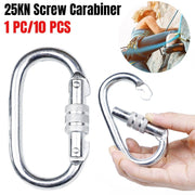 [1 Pack] Chrome Plated Rock Climbing Carabiner Link Ring Track Buckle Link Buckle