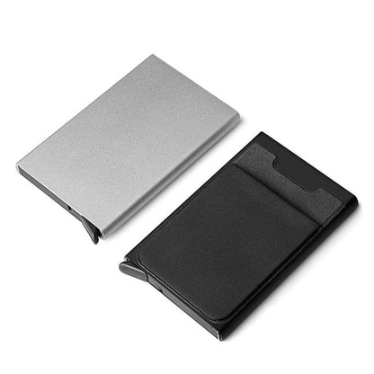 鋁合金自動彈出卡盒防盜刷銀行卡包RFID防消磁 旅行防盜產品