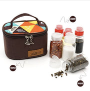 BBQ camping picnic seasoning bottle 6-piece set with storage bag and cookware