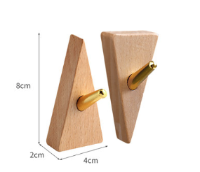 2 self-adhesive hooks, modern Nordic style room door-type clothes hooks, Nordic bathroom hooks, clothes hooks, no need to punch holes, unprinted style beech wood skirting, no need to punch wooden hooks - beech wood square hooks, set of 2