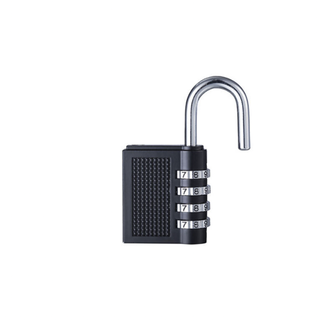 (Black) Anti-theft and anti-pry alloy custom 4-digit password padlock zinc alloy safety padlock mini storage/luggage box/fitness room/anti-theft lock/private Locker four-digit zinc alloy safety padlock lock