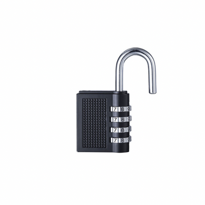 (Black) Anti-theft and anti-pry alloy custom 4-digit password padlock zinc alloy safety padlock mini storage/luggage box/fitness room/anti-theft lock/private Locker four-digit zinc alloy safety padlock lock