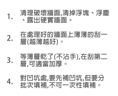 專業級超強牆壁修復膏  環保快速牆面修補膏 (配尖嘴+刮片)