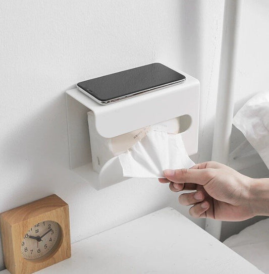Wall-mounted simple tissue box unprinted creative paper box living room household bathroom paper box punch-free toilet paper paper towel holder storage box