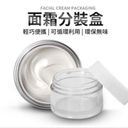 100ml multi-purpose dispensing box, facial cream box, multi-purpose dispensing box, travel dispensing bottle, transparent plastic box, travel box, lotion bottle, skin care product dispensing empty bottle (white cap/100ml)