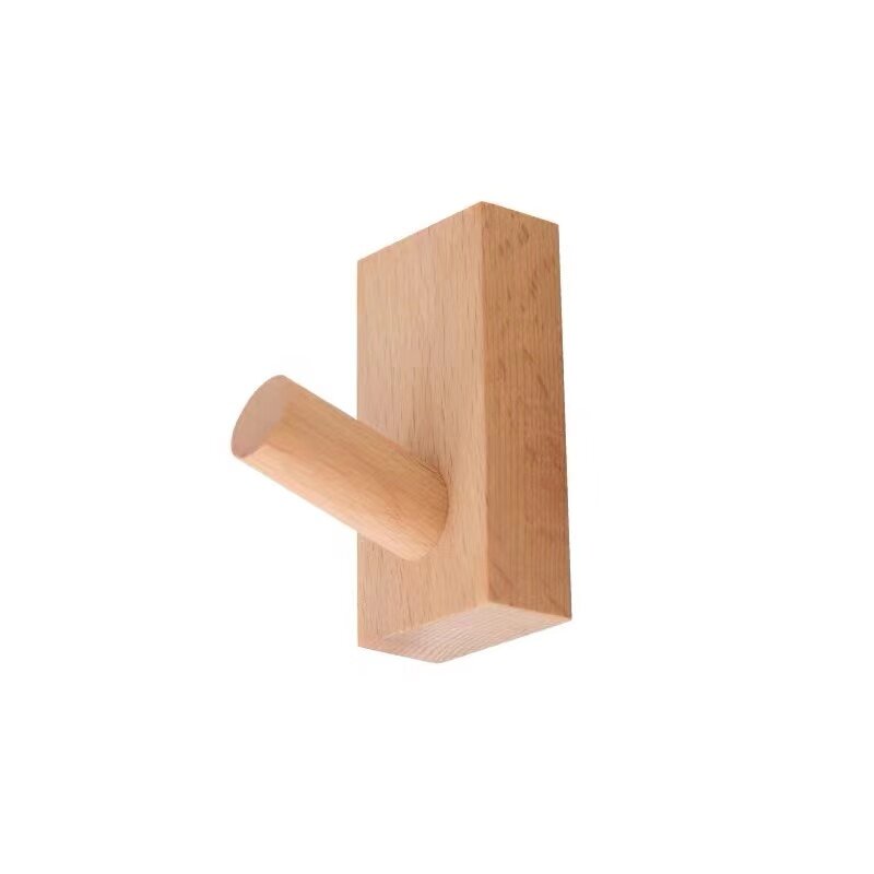 2 unprinted style beech wood baseboards without punching wooden hooks - set of 2 beech square hooks