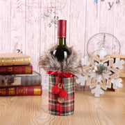 Christmas decoration knitted wine bottle set Christmas decoration red wine/champagne bottle set Christmas decoration Christmas wine bottle set Christmas champagne bottle set holiday decoration