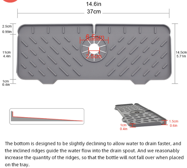 Faucet absorbent pad silicone faucet splash-proof device sink drain pad water tray kitchen bathroom faucet absorbent pad silicone faucet splash-proof device sink drain pad water tray kitchen white bathroom faucet