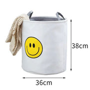Thickened toy storage bucket household dirty clothes folding dirty clothes basket fabric dirty clothes basket extra large smiley face hahahaha