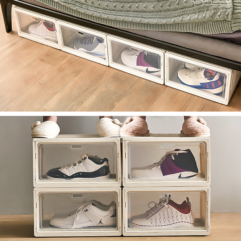 [1 Pack] Japanese style foldable shoe box shoe storage box combination plastic storage box