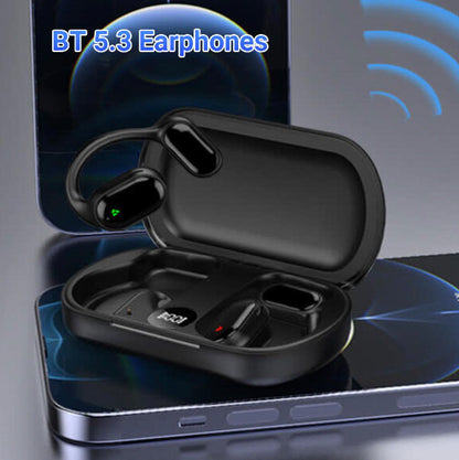 Black over-ear Bluetooth headset, non-in-ear Bluetooth headset, wireless binaural noise reduction sports bone conduction headset [parallel import]