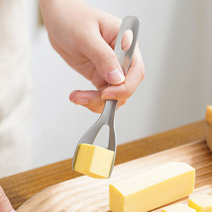 黃油切割刀 不銹鋼芝士奶酪四角切片器刮刀 牛油塗抹刀切牛油刀烘焙 芝士刀