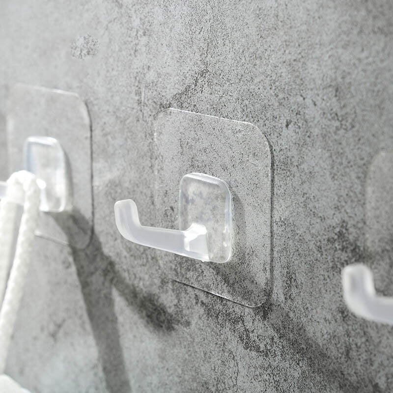 2 powerful waterproof, traceless hooks, no punching, transparent adhesive hooks, adhesive hooks