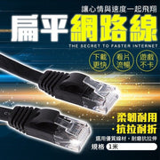 1m RJ45 Fiber Optic Network Cable Flat Network Cable - Essential for Gaming, Smooth Streaming, Fast Internet, Fiber Optic Cable, Flat Fiber Opt Optic Cable, Ultra-Thin Network Cable, Flat Network Cable, Cat6a Computer Network Cable (Black/1m) LAN Cable
