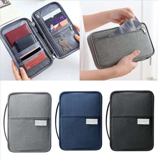 Gray small passport bag Oxford cloth credit card driver's license storage important documents card bag document storage bag travel essential storage bag
