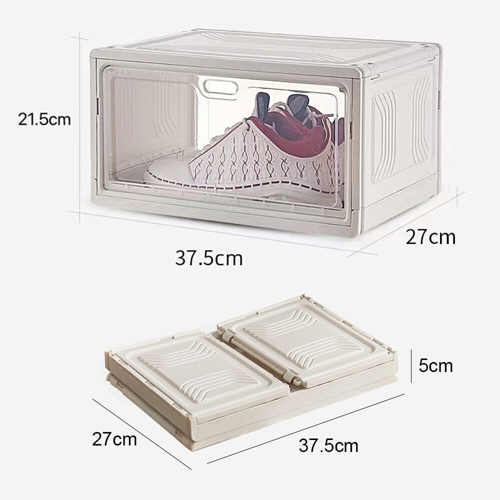 [1 Pack] Japanese style foldable shoe box shoe storage box combination plastic storage box