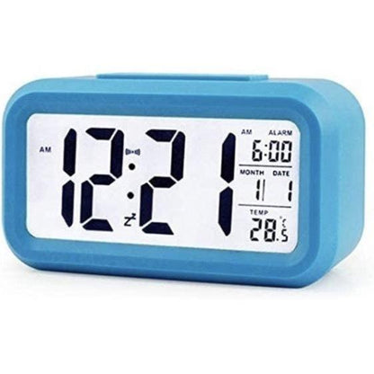 Blue ** creative large screen LCD electronic alarm clock with luminous/date function/thermometer function electronic clock