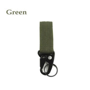 Green special service lock hook with hanging buckle mountaineering universal eagle beak hook with tactical nylon webbing keychain and other climbing supplies