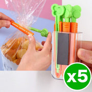 5 packs of vegetables and carrots, cute decorative snack clips, sealing clips, air-proof and anti-ventilation food clips